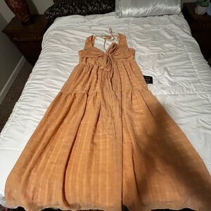 Lulus long peach spring dress